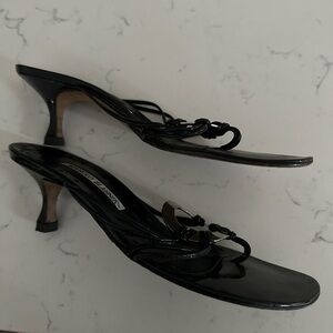 Manolo Blahnik Black Strappy Heels